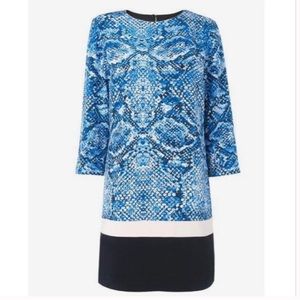 LK BENNETT Snorkel Blue Prague Silk Snake Dress 4